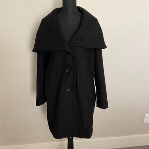 DKNY Brushed Wool Blend Shawl Collar Coat